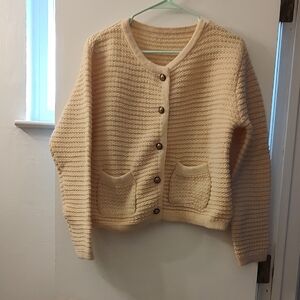 Cozy Cream Button-Up Women's Sweater